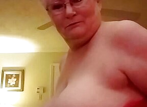 Hot Granny Gilf Shows Her Massive Tits As She