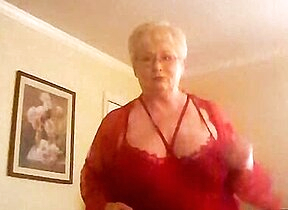 Horny Sexy Granny Gilf Showing Off Her Big Boobs