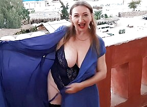MariaOld busty milf do morose dance and teasing in