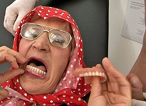 Toothless grandma 70 takes out her dentures
